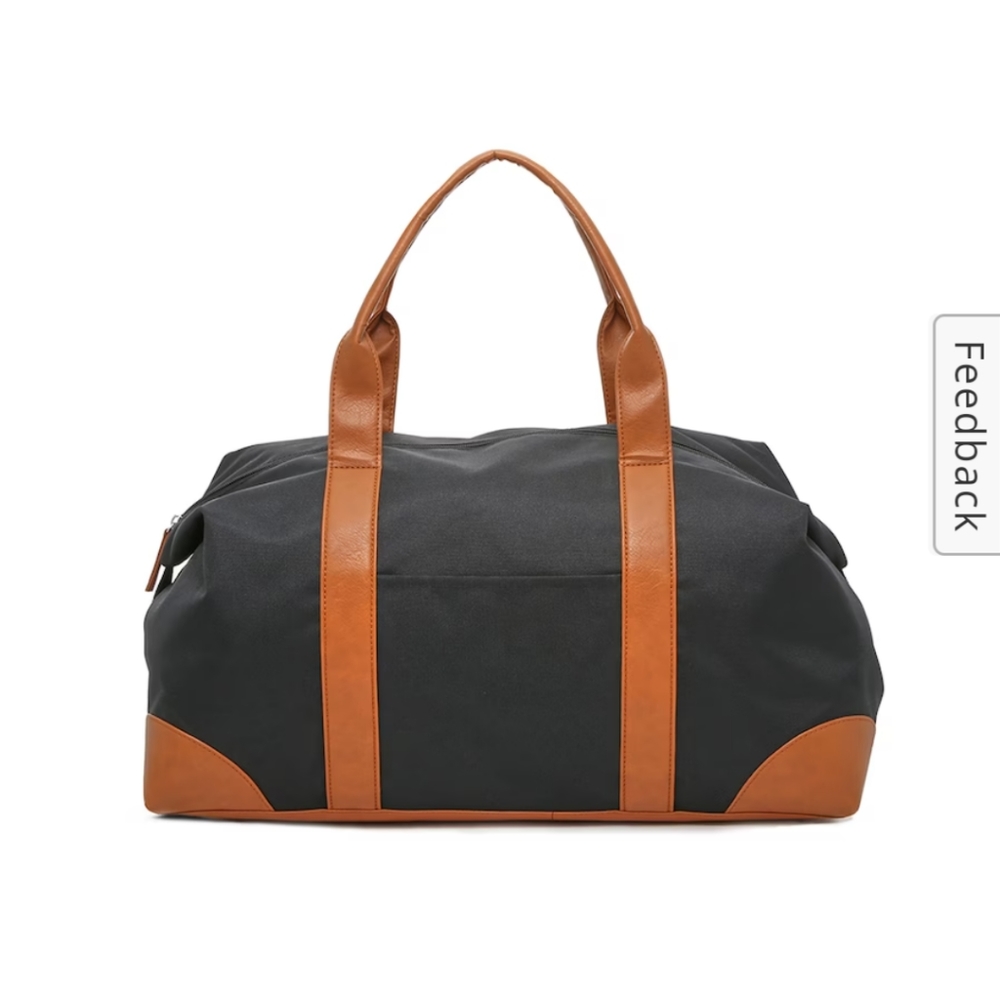 DSW Exclusive Black Duffle Bag Color: Black/Tan Size: One Size Medium
